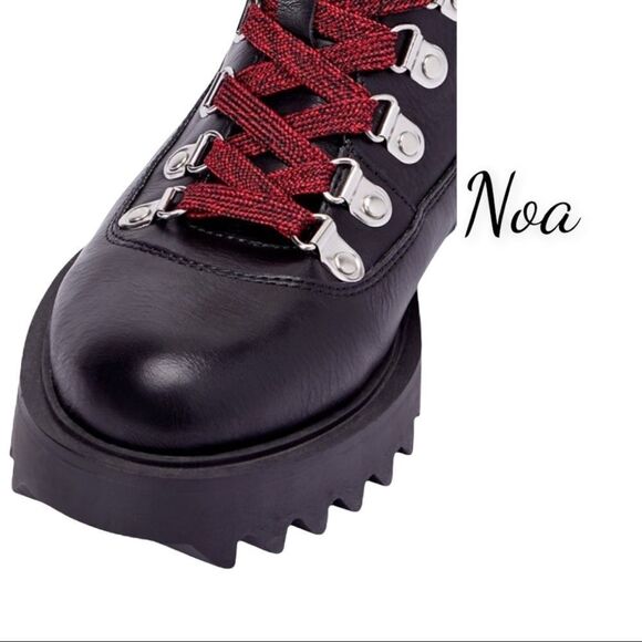 NEW Noa Contrast Women's Black Hiker Ankle Boots Booties 11 - Picture 6 of 6